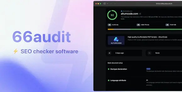 66audit v3.0.0 Nulled – PHP SEO Audits Software