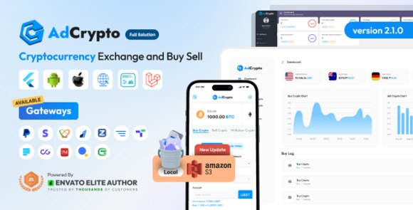 AdCrypto v2.1.0 – Cryptocurrency Exchange and Buy Sell Full Solution Script