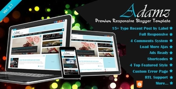 Adamz v2.1 – Responsive Blogger Template FREE