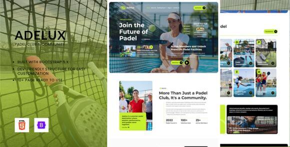 Adelux – Padel Club & Community HTML Bootstrap Template