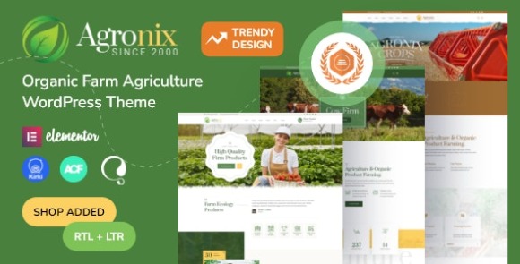Agronix v1.0 – Organic Farm Agriculture WordPress Theme Free