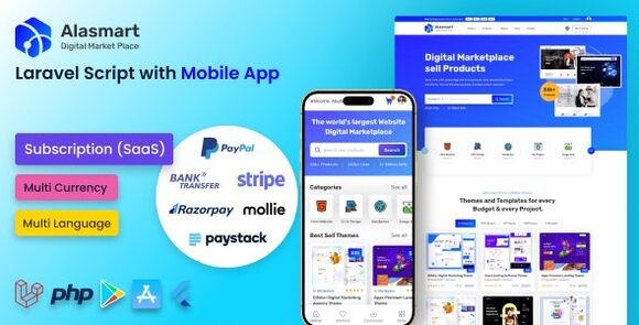 Alasmart v4.1.1 – Digital Product Download Marketplace Laravel Script