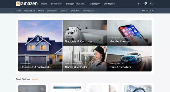 Amazen v1.4 – Responsive Affiliate & Classified Ads Blogger Template Free