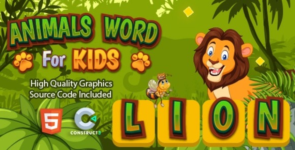 Animals Word for Kids v1.0 – HTML5 Game Source Code