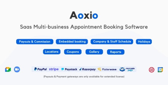Aoxio v1.9 Nulled – SaaS Multi-Business Service Booking Software PHP Script