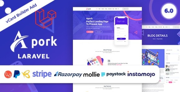 Apork v1.0 – URL Shortener, vCard Builder & Product Landing Business Management System Script