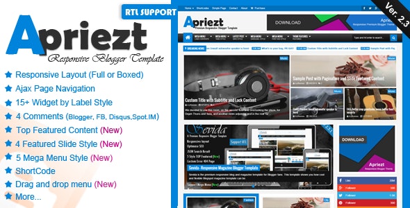 Apriezt v2.3 – Responsive Magazine Blogger Theme Free