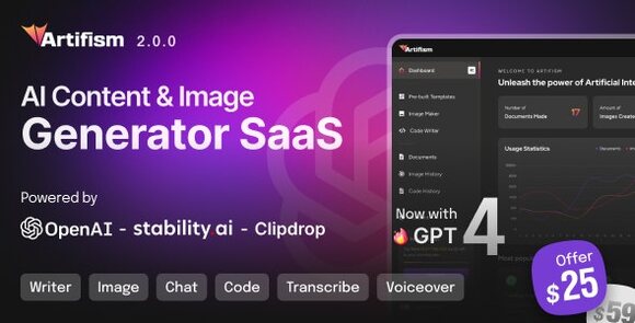 Artifism v6.2.0 Nulled – AI Content & Image Generator SaaS Script