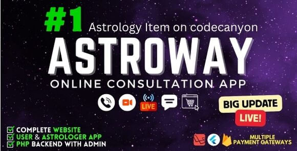 Astroway v4.0 – Complete Astrology Consultation App with Chat, Calling, e-Puja, Shop & AI Chat App Source