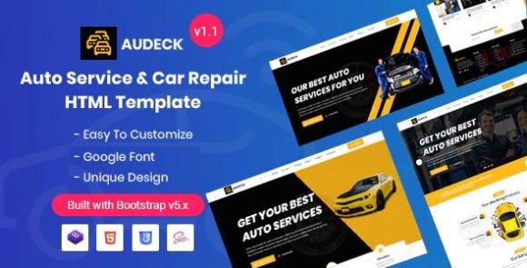 Audeck v1.1 – Auto Servicing Bootstrap 5 Template Free