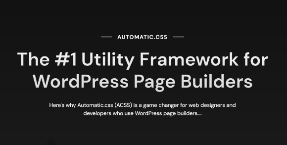 Automatic.css v2.4.1 – The #1 Utility Framework for WordPress Page Builders Plugin