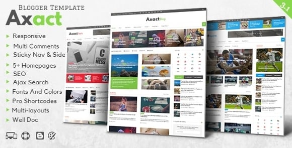 Axact v3.1 – Responsive Magazine Blogger Theme Free Download