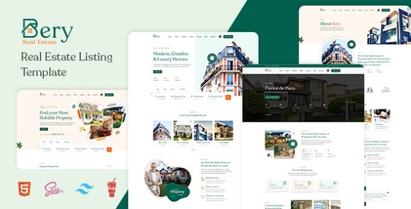 Bery v1.0 – Real Estate Listing Template Free