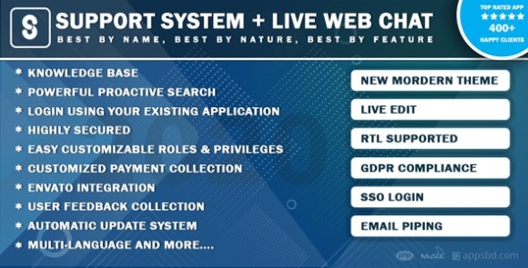 Best Support System v3.0.6 Nulled – Live Web Chat & Client Support Desk & Support Ticket Help Centre Script