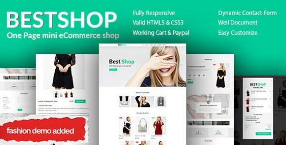 Bestshop v1.0 – One Page Mini eCommerce Shop Template Free