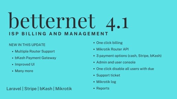 Betternet ISP Billing with Mikrotik API v4.1 – PHP Script