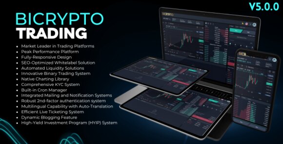 Bicrypto v6.3.0 – Crypto Trading Platform, Binary Trading, Investments, Blog, News & More PHP Script