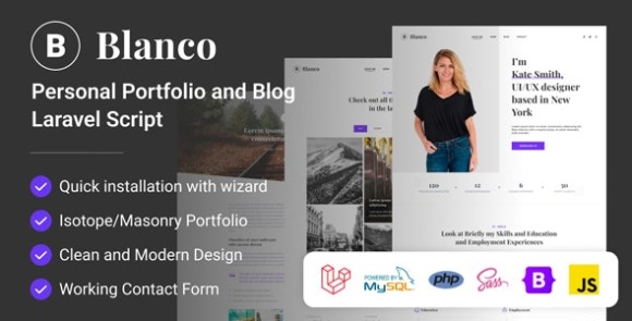 Blanco v1.3 – Personal Portfolio and Blog Laravel Script