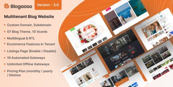 Blogaaso v3.0 Nulled – Blog Website SAAS (Multitenancy) PHP Script