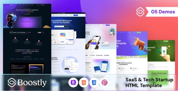 Boostly – SaaS & Tech Startup HTML Template