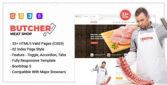 Butcher v1.0 – Meat Shop eCommerce HTML Template Free
