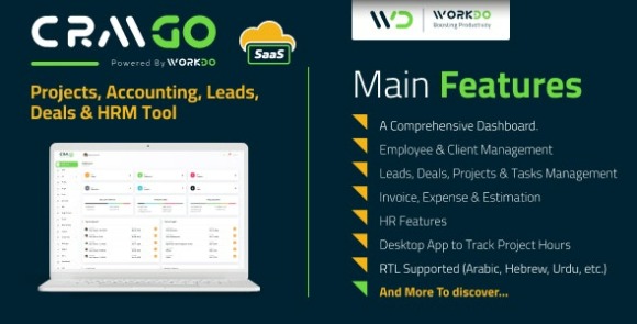 CRMGo SaaS v6.9 Nulled – Projects, Accounting, Leads, Deals & HRM Tool PHP Script