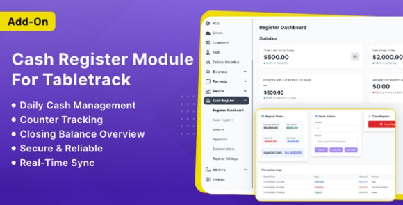 Cash Register Module for Tabletrack v1.0.16 – Addon