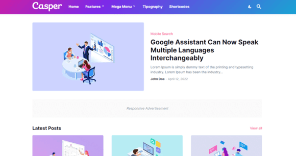 Casper – Responsive Blogger Template