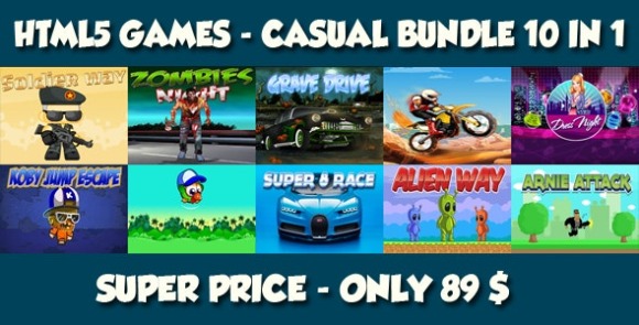 Casual 10 Games – Bundle 1 HTML5 Game Free Download