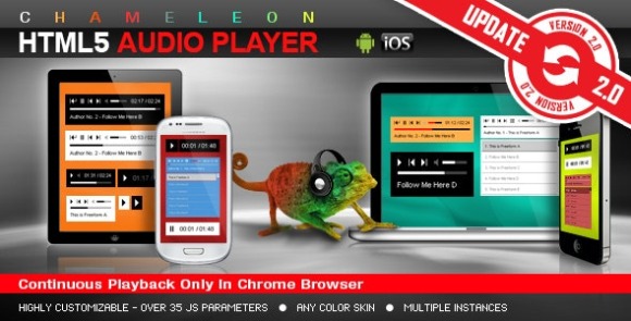 Chameleon HTML5 Audio Player With/Without Playlist v3.5 – HTML