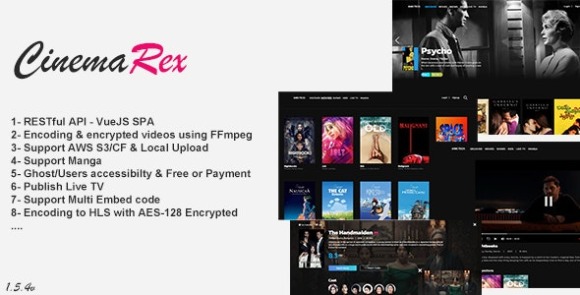 CinemaRex v1.5.1 – Movies & TV Shows, Live TV PHP Script