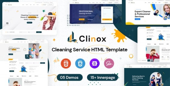 Clinox v1.0 – Cleaning Services HTML Template Free