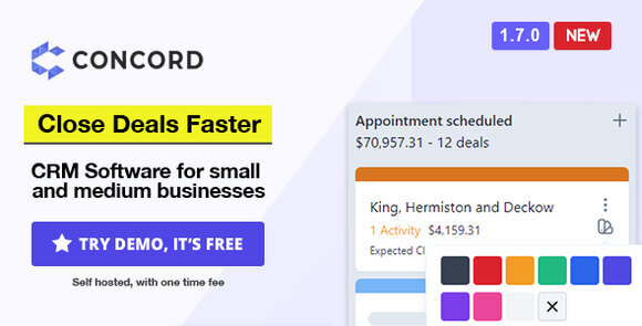 Concord v1.7.0 – Deals Management CRM PHP Script