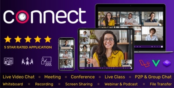 Connect v1.9.0 Nulled – Live Video & Chat Messaging, Live Class, Meeting, Webinar, File Sharing, Whiteboard Script