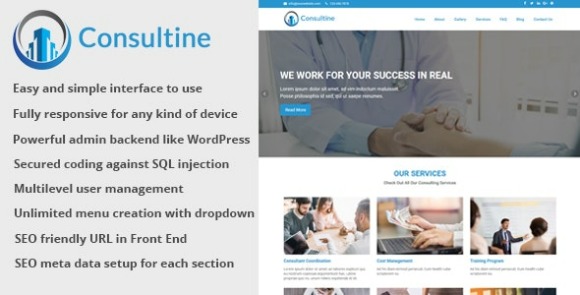 Consultine v1.8 – Consulting, Business and Finance Website CMS PHP Script