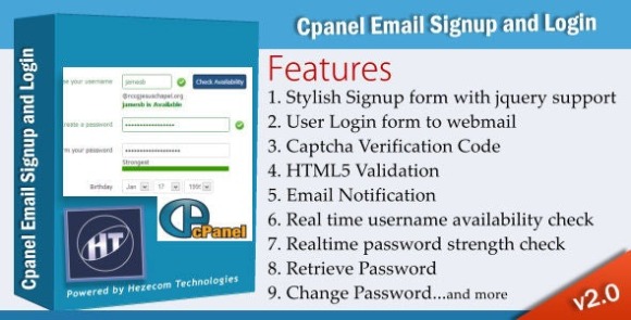 Cpanel Email Signup Plugin v4.1 – PHP Script