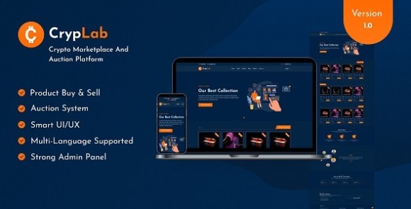 CrypLab v2.0 – Crypto Marketplace and Auction Platform Script