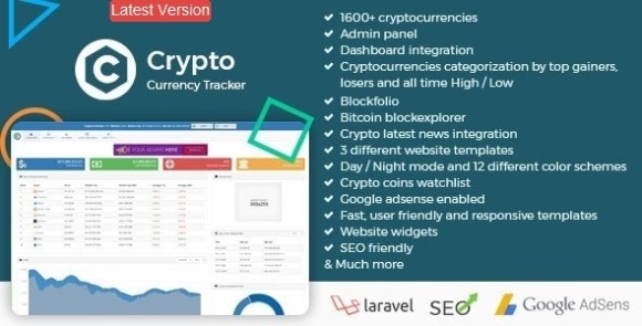 Crypto Currency Tracker v9.6 – Realtime Prices, Charts, News, ICO’s and more PHP Script