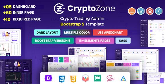 CryptoZone v3.0 – Crypto Trading Admin Dashboard Template