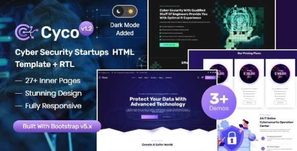 Cyco v1.2 – Cyber & Online Security Providers HTML Template Free