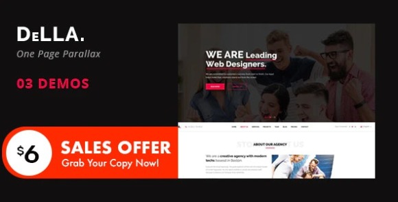 DELLA v1.0 – One Page Template for Digital Agency Free