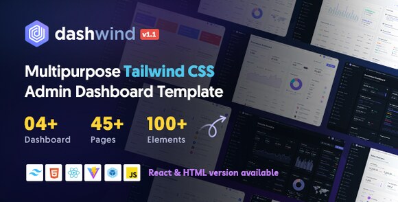 DashWind v1.1.0 – Multipurpose Tailwind CSS Admin Dashboard Template