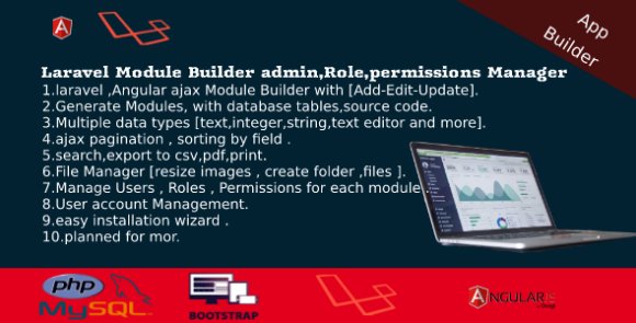 Dashboard Builder v4.1 – CRUD, Users, Roles, Permission, Files Manager, Invoices Script