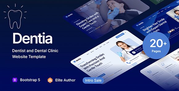 Dentia – Dentist & Dental Clinic Website Template