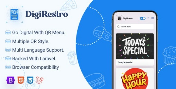 DigiRestro v1.0 – Single Owner Multiple Restaurant QR Menu Generator PHP Script