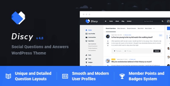 Discy v5.4 – Social Questions and Answers WordPress Theme Free