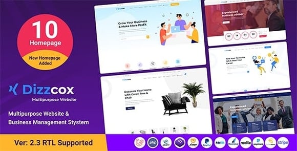 Dizzcox v2.3 – Multipurpose Website & Business Management System CMS Laravel Script