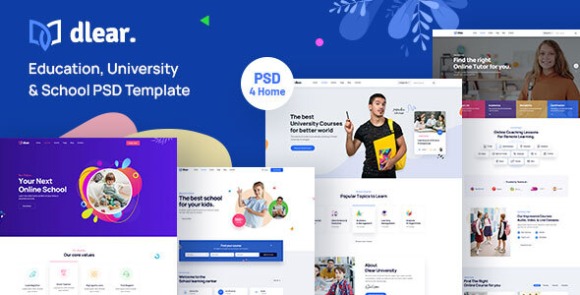Dlear v1.0 – Education HTML Template Free