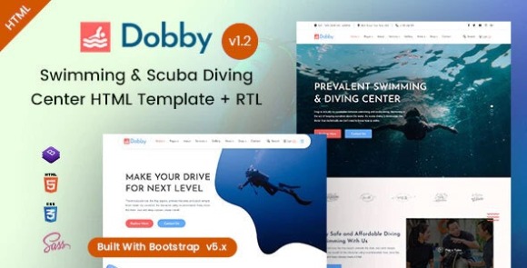 Dobby v1.2 – Swimming & Scuba Diving HTML Template Free
