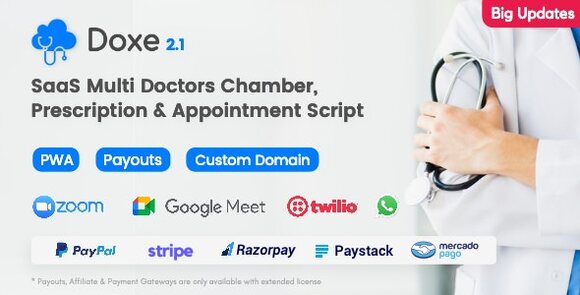 Doxe v2.1 Nulled – SaaS Doctors Chamber, Prescription & Appointment Software